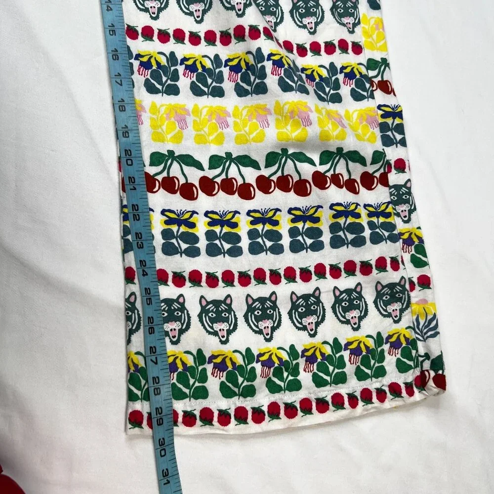 Anthropologie X Liv Lee Wild Tiger Print Flannel Pajama Sleep Pants Multicolor S